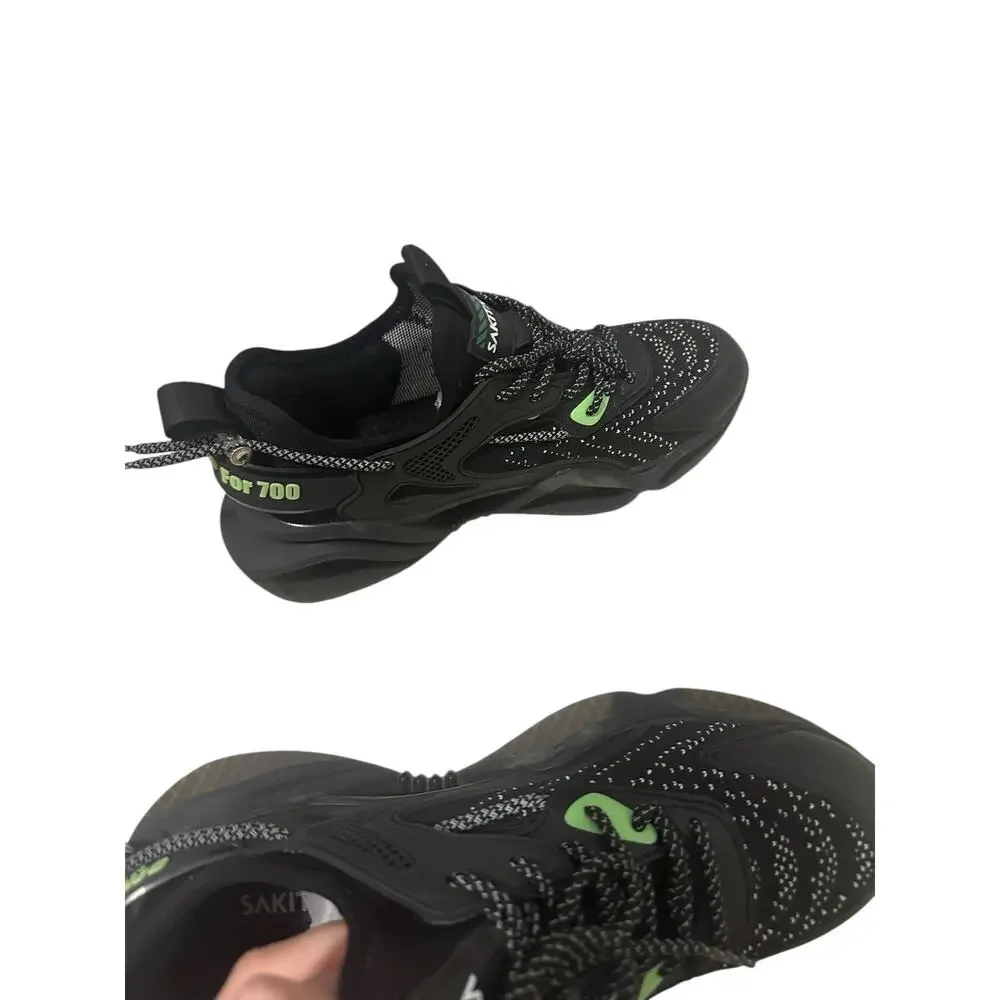 SAKITAMA Men’s 6 Black Green Sport Running Non Slip Casual Athletic Blade Shoes
